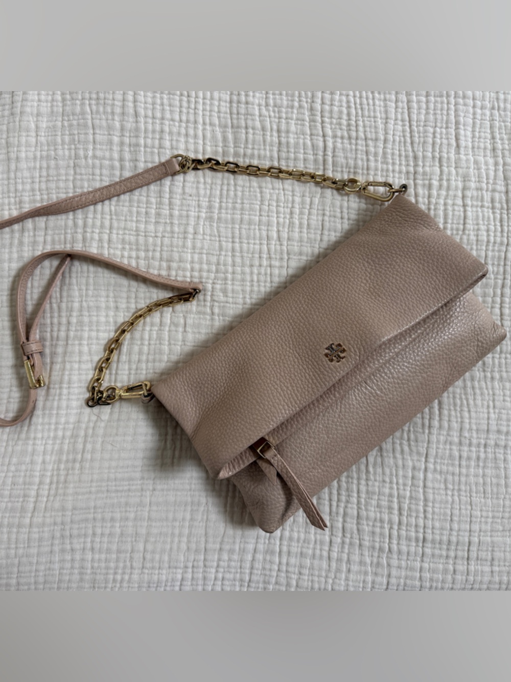 Tory Burch Crossbody - Emerson Foldover Crossbody Bag Pebbled Leather
